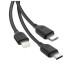 Дата кабель USB 2.0 AM to Lightning + Micro 5P + USB-C 1.0m 2.1A black XO (NB103-3in1-1-BK)