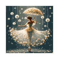 Картина по номерам Santi Танець з кульбабками, 40*40см, LED підсвітка (955072)