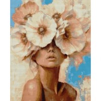 Картина по номерам Santi алмазна мозаїка Дівчина та ніжна квітка 40х50 см на п (956057)