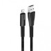 Дата кабель USB 2.0 AM to Lightning 1.0m zinc alloy + led black ColorWay (CW-CBUL035-BK)