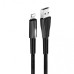 Дата кабель USB 2.0 AM to Lightning 1.0m zinc alloy + led black ColorWay (CW-CBUL035-BK)