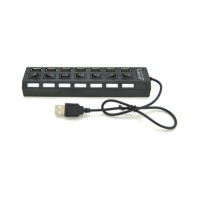 Концентратор Voltronic USB 2.0 to 7xUSB with switches black (YT-H7SHS-B)