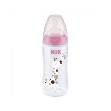 Пляшечка для годування Nuk First Choice Plus Жираф 300 мл Рожева (3952395)