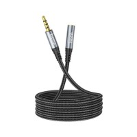 Кабель мультимедійний 3.5mm M to 3.5mm F 1.0m UPA20 3.5 audio Gray HOCO (6931474762153)
