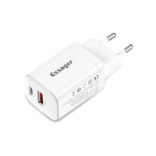 Зарядний пристрій Essager 1xUSB + 1xUSB-C PD30W white (ECTPQS-ZTB02)