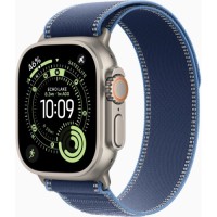 Смарт-годинник Apple Watch Ultra 3 GPS + Cellular 49mm Natural Titanium Case with Blue/Bright Blue Trail Loop - M/L (MEWU4QP/A)