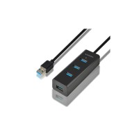Концентратор AXAGON USB 3.1 to 4xUSB 3.0 1.2m + cable USB to Micro 5P black (HUE-S2BL)
