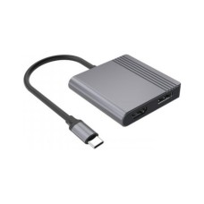 Перехідник USB-C M to HDMI F + DisplayPort F 4K60Hz Cablexpert (A-CM-HDMIFDPF-01)