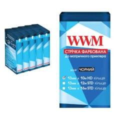 Стрічка до принтерів 13мм х 10м HD к. Black*5шт WWM (R13.10H5)