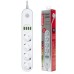 Мережевий фільтр живлення ColorWay CW-CHE44W, 4 розетки/4USB White 2M (CW-CHE44W)