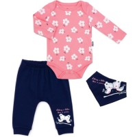 Набір дитячого одягу Miniworld з квіточками (16378-62G-pink)