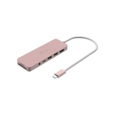 Концентратор J5create USB-C 6-in-1 2xUSB 3.2 + USB-C PD + HDMI 4K + SD/TF + 3.5mm rose (JCD373ER-N)