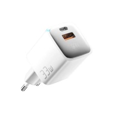 Зарядний пристрій Essager 1xUSB + 1xUSB-C 33W GaN white (ECTAC-JXB02-Z)