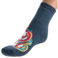 Шкарпетки Bross махрові з єдинорогом (9620-4-blue)