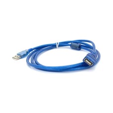 Дата кабель USB 2.0 AM/AF 1.5m ferrite transparent blue Voltronic (YT-AM/AF-1.5TBL)