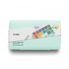 Гуашеві фарби HIMI Jelly Cup 18 кольори по 30 мл, зелений пластик.пенал (6974712453680)