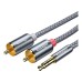 Кабель мультимедійний 3.5mm M to 2xRCA M 1.0m Essager (EYPZJ-MY0H)