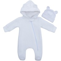 Комбінезон дитячий HAPPY TOT на блискавці з вушками (878-68-cream)