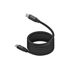 Дата кабель USB-C to USB-C 1.2m Promate (springy.black)
