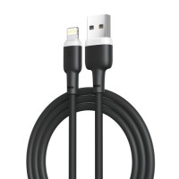 Дата кабель USB 2.0 AM to Lightning 1.0m 2.1A silicone black XO (NB208-L-1-BK)