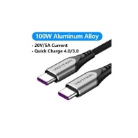 Дата кабель USB-C to USB-C 1.0m 5A aluminum gray Vention (TAEHF)