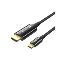 Кабель мультимедійний USB-C 3.1 to HDMI 1.8m 8K 60 Гц Zinc Alloy TPE Black Vention (CRCBAC)