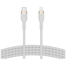 Дата кабель USB-C to Lightning 1.0m BRAIDED SILICONE white Belkin (CAA011BT1MWH)