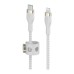 Дата кабель USB-C to Lightning 1.0m BRAIDED SILICONE white Belkin (CAA011BT1MWH)