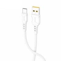 Дата кабель USB 2.0 AM to USB-C 1.0m 2.4A silicone white Denmen (DM-D06T-WH)