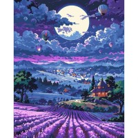 Картина по номерам Santi Захід сонця та лаванда 40х50 см LED (956653)