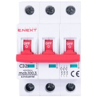 Автоматичний вимикач E.NEXT 3-п e.industrial.mcb. 32А C ( 10кА) (i0180024)