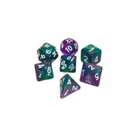 Набір кубиків для настільних ігор Games 7 Days Double Glitter 7 Dice Set - Green-Pink (g7dglitdc11)