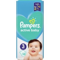 Підгузок Pampers Active Baby Midi Размер 3 (6-10 кг), 58 шт. (8001090949707)