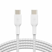 Дата кабель USB-С - USB-С, BRAIDED, 1m, white Belkin (CAB004BT1MWH)