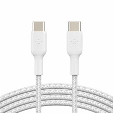 Дата кабель USB-С - USB-С, BRAIDED, 1m, white Belkin (CAB004BT1MWH)