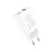 Зарядний пристрій HOCO C97A 1xUSB-C PD20W + 1xUSB QC3.0 White (6931474766076)