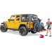 Спецтехніка Bruder Джип Jeep Rubicon з фігуркою велосипедиста на спортивному мо (02543)