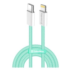 Дата кабель USB-C to Lightning 1.0m 27W green ColorWay (CW-CBPDCL061-G)