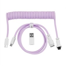Дата кабель USB-C + USB A to USB-C 1.36m Coiled Aviator purple Keychron (CAB17_KEYCHRON)