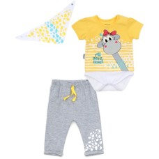 Набір дитячого одягу Miniworld з жирафом (14625-74G-yellow)