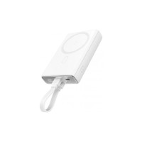 Батарея універсальна JOYROOM Magnetic Wireless 10000mAh 20W QC, USB-C In/Out White (JR-PBM01 / 6941237112545)