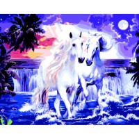 Картина по номерам ZiBi Білі коні 40*50 см ART Line (ZB.64246)