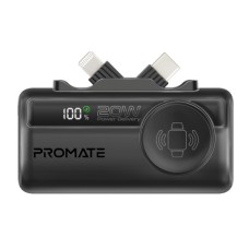 Батарея універсальна Promate 5000mAh PD/20W, Apple Watch charging (powerup-trio.black)