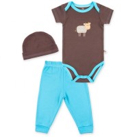 Набір дитячого одягу Luvable Friends з бамбука з малюнком тварин блакитний для хлопчиків (68353.0-3)