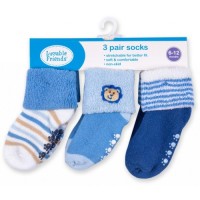 Шкарпетки Luvable Friends 3 пары нескользящие, для мальчиков (23124.6-12 M)