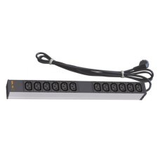 Силовий блок 19" 1U 12 розеток IEC C13, вилка Schuko, кабель 3м. Conteg (DP-RP-12-IECC13)