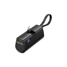 Батарея універсальна VENTION 4800mAh 22,5W PD, USB-C In/Out, LED display, with built-in Lightning cable Black (FHRB0)