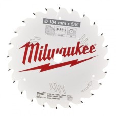 Диск пильний Milwaukee PFTE, 184х5/8"х1,6мм, 24 зуб. (4932471378)