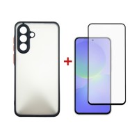 Чохол до мобільного телефона Dengos Samsung Galaxy A36 Matte + glass (Black) (DG-KM-145)