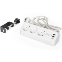 Мережевий фільтр живлення Digitus 3 розетки, 2xUSB-A, 1xUSB-C,1.5м, White (DA-70626)